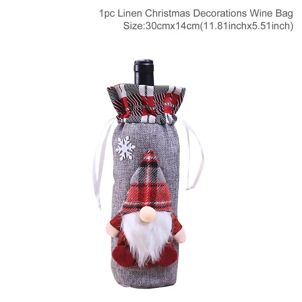 Christmas-Themed Wine Bottle Covers