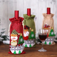 Christmas-Themed Wine Bottle Covers