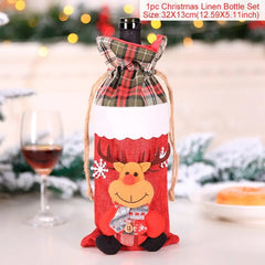 Christmas-Themed Wine Bottle Covers