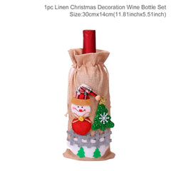 Christmas-Themed Wine Bottle Covers