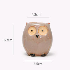 Ceramic Owl-Shaped Plant Pots