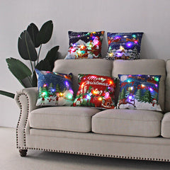 Plush Christmas-Themed LED Pillowcases