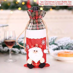 Christmas-Themed Wine Bottle Covers