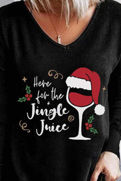 Christmas Jungle Juice Wine Glass T-Shirt