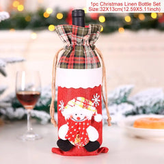 Christmas-Themed Wine Bottle Covers