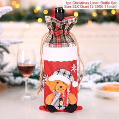 Christmas-Themed Wine Bottle Covers