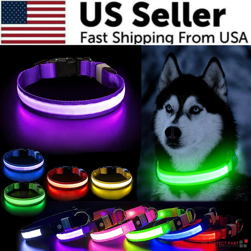 LED Adjustable Dog Collar - Waterproof