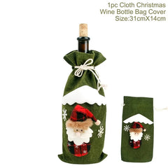 Christmas-Themed Wine Bottle Covers