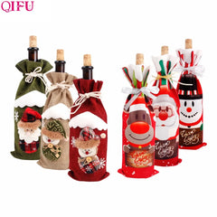 Christmas-Themed Wine Bottle Covers