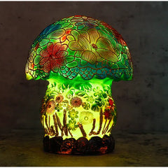 Stained-Glass Plant Table Lamp