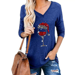 Christmas Wine Glass Blouse