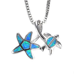 Imitation Blue Opal Nature-Inspired Necklaces and Rings