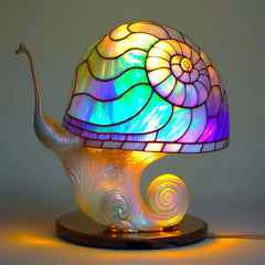 Stained-Glass Plant Table Lamp