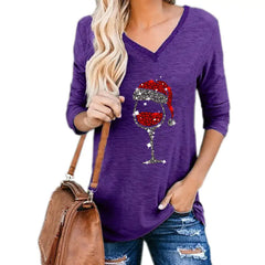 Christmas Wine Glass Blouse