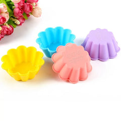 Flower-Shaped Non-Stick Silicone Baking Cups