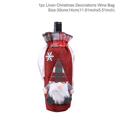 Christmas-Themed Wine Bottle Covers