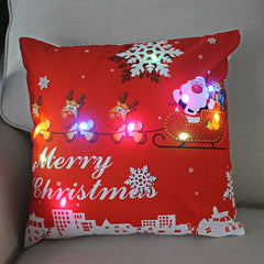 Plush Christmas-Themed LED Pillowcases