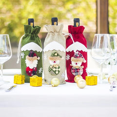 Christmas-Themed Wine Bottle Covers