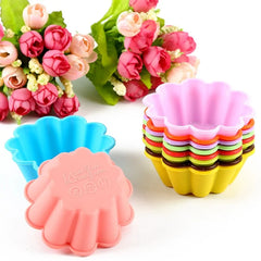 Flower-Shaped Non-Stick Silicone Baking Cups