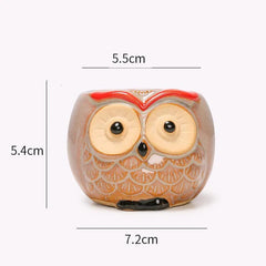 Ceramic Owl-Shaped Plant Pots