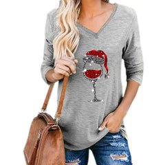 Christmas Wine Glass Blouse