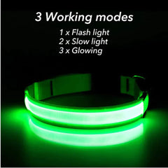 LED Adjustable Dog Collar - Waterproof