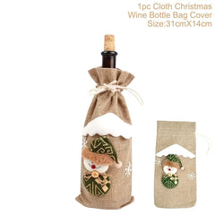 Christmas-Themed Wine Bottle Covers