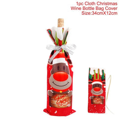 Christmas-Themed Wine Bottle Covers