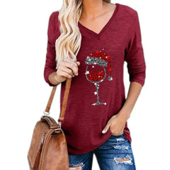 Christmas Wine Glass Blouse