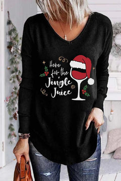 Christmas Jungle Juice Wine Glass T-Shirt