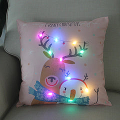 Plush Christmas-Themed LED Pillowcases