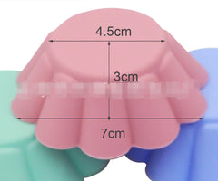 Flower-Shaped Non-Stick Silicone Baking Cups