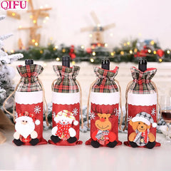 Christmas-Themed Wine Bottle Covers