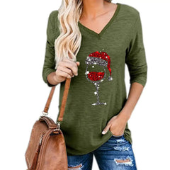 Christmas Wine Glass Blouse